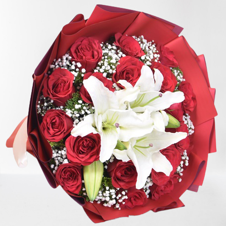 GÜL VE LİLYUM BUKETİ